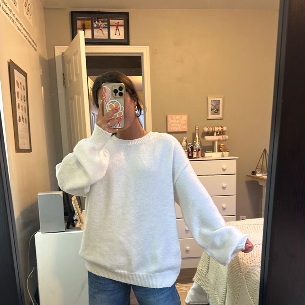 Princess Polly White oversized Sweater